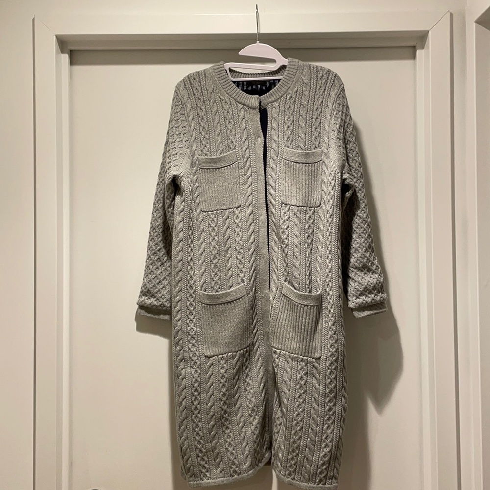 J. Crew Gray Cable Knit Cardigan
